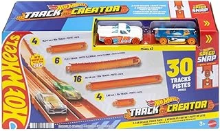 Oyuncak Araba Parça Seti, Track Creator Deluxe Paketi 2 1:64 Ölçekli Döküm Araçlar, 25 Feet Farklı Uzunlukta Hızlı Geçmeli Parça Konnektörler (Amazon'A Özel) ürün görseli 1