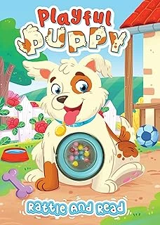 Playful Puppy - Children'S Rattle And Read Interactive Sensory Board Book With Spinning Rattle ürün görseli 1