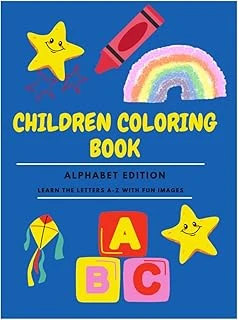 Children Coloring Paperback Book 8.5''-11'' For Kids Age 2-7: Learn The Alphabet With Fun Images ürün görseli 1