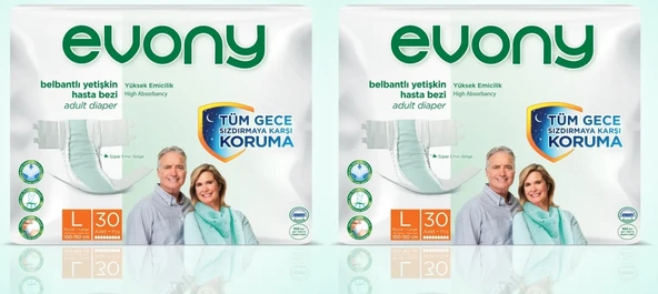 Evony Belbantlı Hasta Bezi 30lu Large - 2 Adet ürün görseli 1