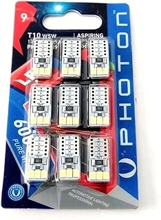 Photon W5W T10 Dipsiz Led Tavan Park Plaka Ampulü, 9 Adet, Beyaz ürün görseli 1