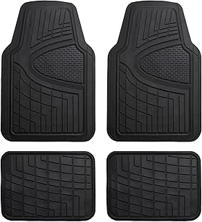 Otomotiv Paspasları Siyah Evrensel Uyum Ağır Hizmet Kauçuk Çoğu Arabaya, Suv Kamyonlara Uyar, Fh Grubu Için Tam Set Trim F11311Black ürün görseli 1