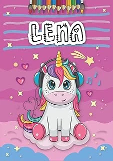 Independently Published Lena: Livre De Coloriage Personnalisé Pour Lena | Licorne | Cadeau D'Anniversaire Pour Fille ... | 4 À 8 Ans | 25 Motifs De Licorne Avec Le Prénom Lena, Grand Format A4 (21 X ürün görseli 1
