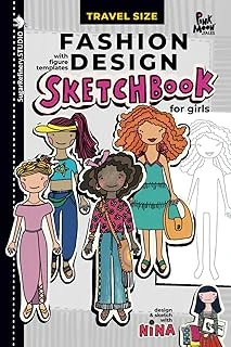Sketchbook For Girls, With Figure Templates / Size: Sketch And Draw With Nina/ Handheld Size For Use While Traveling (Sugar Refinery Street - A Series Of Creative Books) ürün görseli 1