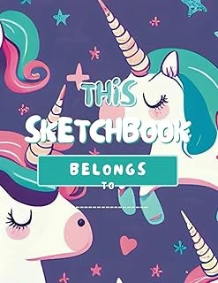 Independently Published Colorful Unicorns Pattern Sketch Book For Kids: Large Drawing Paper Sketchbook With Blank Pages For Sketching, Doodling, & Creative Expression ürün görseli 1