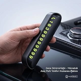 Araç İçi Park Telefon Numarası, Fosforlu Numaratör Oto Cam Kartı, Park Numaratörü, Açılır Kapanır Telefon Numarası Göstergesi, Siyah, 130X26Mm ürün görseli 1