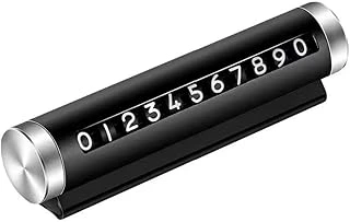 Telefon Numarası Gösterge Kartı, Siyah, Silindir Şekilli, Gümüş Metal Uçlu, Rakam Göstergeli ürün görseli 1