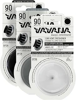Vavana Spin Araba Klima Kokusu - Profesyonel Otomobil Kokusu | Bpa & Sıvı İçermez | 90 Gün Etkili | Araç Parfümü 3'Lü Set (Mystic & Angelic & Neutral) ürün görseli 1