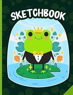 Frog Sketch Book: Cute Frog Sketchbook For Boys Cottagecore Aesthetic Large Blank Paper Notebook For For Drawing Writing Painting Doodling Or Sketching For Kids, 110 Pages Of 8.5"X 11" ürün görseli 1