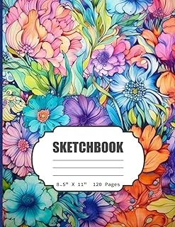 Sketchbook: Watercolor Floral Blank Sketch Book For Kids, Teens, Adults, Artist Notebook/Journal For Drawing, Writing, Sketching Or Doodling, Blank Paper, 120 Blank Pages, 8.5X11 (Blank Drawing Book) ürün görseli 1