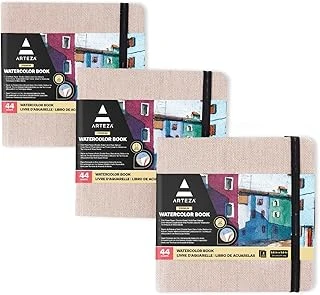 Arteza Suluboya Eskiz Defteri, 3'Lü Paket, Her Biri 88 Sayfa, 13,5 X 12,5 Cm, Bej Suluboya Kitabı, Ciltli Kapak 110Lbs/230 Gsm Suluboya Defter ürün görseli 1