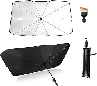 Promosyonca Katlanabilir Araba Şemsiyesi, Anti-Uv Ön Cam Kapağı, Isı Koruma, Rüzgar Su Geçirmez, Araç Temizlik Fırçası Hediyeli ürün görseli 1