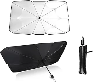 Araç İçi Ön Cam Güneşliği, Katlanabilir Şemsiye Şeklinde Otomobil Ön Cam Güneşliği,%99 Etkin Koruma, Otomobil, Suv, (140 X 79 Cm) ürün görseli 1