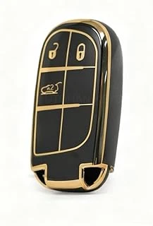 Autohan Keys Egea Cross 500X 500L Uyumlu Nano Anahtar Kılıfı, Siyah-Altın, 3 Butonlu, Koruyucu ürün görseli 1