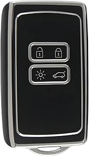 Autohan Keys Lüx Renault Anahtar Kılıfı, Clio E-Tech, Austral, Megane 4, Talisman, Clio 5 Uyumlu, Siyah-Gümüş ürün görseli 1