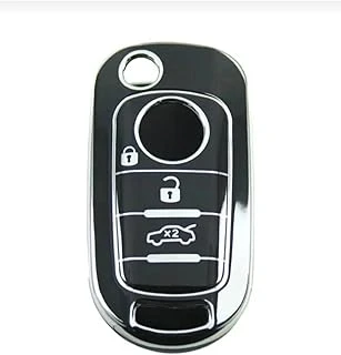 Autohan Keys Egea Anahtar Kılıfı, 3 Buton, Siyah-Gümüş, Nano Kaplama ürün görseli 1