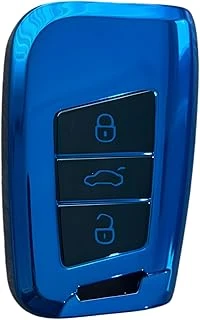 Autohan Keys Volkswagen Passat B8 Uyumlu Akıllı Anahtar Kumanda Kabı Kılıfı, Nano Lacivert-Siyah Renk ürün görseli 1