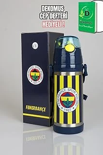"Dekomus Cep Defteri Hediyeli" Sarı Lacivert Çelik Matara 500 Ml ürün görseli 1