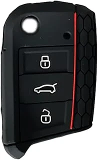 Autohan Keys Volkswagen Golf 7, Polo, Tiguan, Seat, Skoda Için Siyah Silikon Anahtar Koruma Kılıfı, Petek Desenli ürün görseli 1