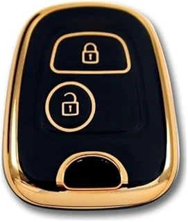 Autohan Keys Peugeot 206 106 Partner Citroen C1 C3 Berlingo Için Siyah Altın Anahtar Kumanda Kılıfı, 2 Düğmeli ürün görseli 1