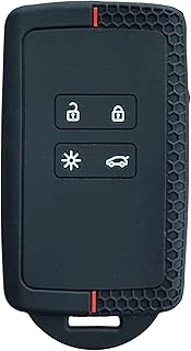 Autohan Keys Renault Austral, Megane 4, Talisman, Clio 5 Için Petek Desenli Silikon Anahtar Koruma Kılıfı, Siyah-Kırmızı ürün görseli 1