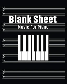 Blank Sheet Music For Piano: Blank Sheet Music Notebook For Piano / 8" X 10" / 5 Staves Per Page / 100 Pages ürün görseli 1