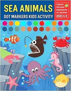 Independently Published Sea Animals Dot Markers Kids Activity: Dot Markers For Kids Color Fun And Creative Hands For Underwater Animals Octopus Sharks Crabs Jellyfish And More ürün görseli 1