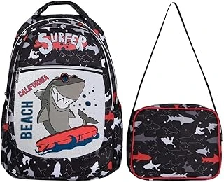 Ilkokul Okul Sırt Çantası Kız Erkek Unisex Beslenme Çantalı Ortopedik 2Li Set Balığı Siyah ürün görseli 1