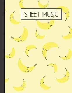 Sheet Music: Kawaii Banana Blank Sheet Music Book 120 Pages (8.5X11) ürün görseli 1