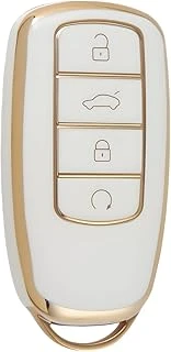 Autohan Keys Lüx Chery Tiggo 8 Anahtar Kılıfı, Beyaz-Gold, 3 Buton, Nano , Kalite ürün görseli 1