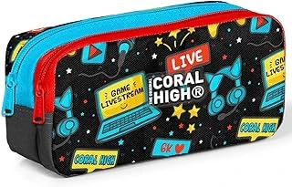 Coral High Siyah İki Bölmeli Kalem Çantası - Erkek Çocuk ürün görseli 1
