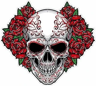 Sticker Usta Güllü Kurukafa Sticker 00508 Renkli 12X11 Cm ürün görseli 1