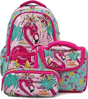 Wia 3 Bölmeli Palm Flamingo Okul Çantası Seti, Standart, Swg-002, Turkuaz, Üniseks-Çocuk ürün görseli 1
