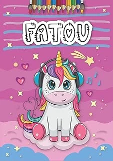 Fatou: Livre De Coloriage Personnalisé Pour Fatou | Licorne | Cadeau D'Anniversaire Pour Fille ... | 4 À 8 Ans | 25 Motifs De Licorne Avec Le Prénom Fatou, Grand Format A4 (21 X 29.7 Cm) ürün görseli 1