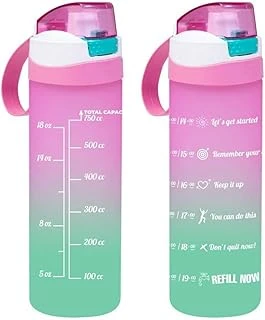 Herevin 161670-161 Su Şişesi - Motivasyon Su Matarası - Plastik Renkli Suluk Pembe 750Cc ürün görseli 1