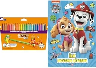 Bic Kids Kid Couleur 24'Lü Keçeli Boya Kalemi Paw Patrol İlk Boyama Kitabım ürün görseli 1