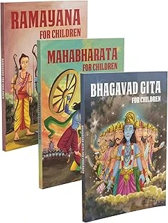 Indian Mythology Stories - Set Of 3 Books For Kids -Ramayana, Shrimad Bhagavad Gita , Mahabharata ürün görseli 1