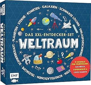 Das Xxl-Entdecker-Set – Weltraum: Mit 10 Modellen Zum Selberbauen, Sachbuch, Experimenten Und Cooler Rakete: Modelle Im Set: Rakete Mit Startrampe, ... Sonnenfinsternis, Nachthimmelmodell ürün görseli 1