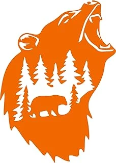 Sticker Usta Ayı Offroad Camping Kamp Off Road Sticker 03012 Turuncu 15X10 Cm ürün görseli 1