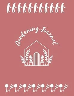 Independently Published Gardening Journal: Planting House Graphic Drawing On Coral Pink Cover ürün görseli 1