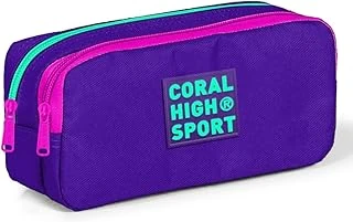 Coral High İki Gözlü Mor Kalem Çantası ürün görseli 1