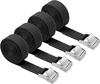 4 Adet Gergi Kayışı, Siyah, Bağlama Kayışı, 2 Cm X 2 M, Ayarlanabilir Bağlama Kayışı, Bisiklet, Bagaj Paketleri, Kamp, Yük Için Sabitleme Kayışı ürün görseli 1