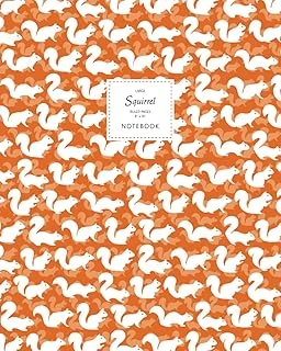 Squirrel Notebook - Ruled Pages - 8X10 - Large: (Autumn Orange Edition) Fun Notebook 192 Ruled/Lined Pages (8X10 Inches / 20.3X25.4 Cm / Large Jotter) ürün görseli 1