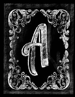 A:: Personalized (Monogram Initial) Chalkboard Journal/Notebook For Women/Men Teens Or Tweens; Chalkboard Border With Initial ... Pages (Monogram Chalkboard Notebook/Journal) ürün görseli 1