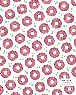 Doughnuts Notebook: (White Edition) Fun Notebook 192 Ruled/Lined Pages (8X10 Inches / 20.3X25.4 Cm / Large Jotter) ürün görseli 1