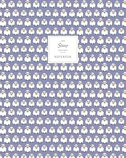 Sheep Notebook - Ruled Pages - 8X10 - Large: (Violet Edition) Fun Notebook 192 Ruled/Lined Pages (8X10 Inches / 20.3X25.4 Cm / Large Jotter) ürün görseli 1