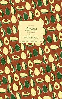 Avocado Notebook - Ruled Pages - 5X8 - Premium: (Autumn Edition) Fun Notebook 96 Ruled/Lined Pages (5X8 Inches / 12.7X20.3Cm / Junior Legal Pad / Nearly A5) ürün görseli 1
