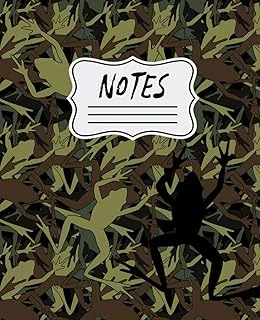 Notes: Frog Camouflage Pattern Camo Frogs Notebook 7.5" X 9.25 - Wide Ruled 110 Pages ürün görseli 1