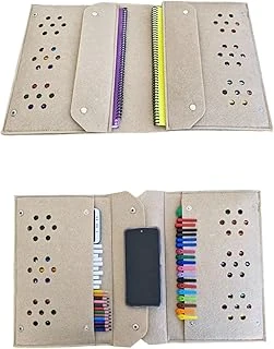 Keçe Kalemlik Tablet Organizer Çanta – 4 Bölmeli, A4 Boyut, Çok Amaçlı Defter Boya Düzenleyici Çanta (Açık Kahve) ürün görseli 1