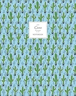 Cactus Notebook - Ruled Pages - 8X10 - Premium: (Saguaro Sky Edition) Fun Notebook 192 Ruled/Lined Pages (8X10 Inches / 20.3X25.4 Cm / Large Jotter) ürün görseli 1